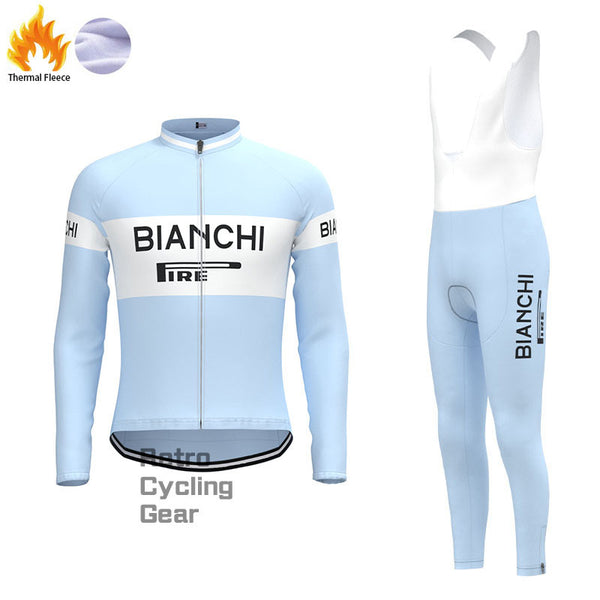 Bianchi Baby blue Fleece Retro Cycling Kits