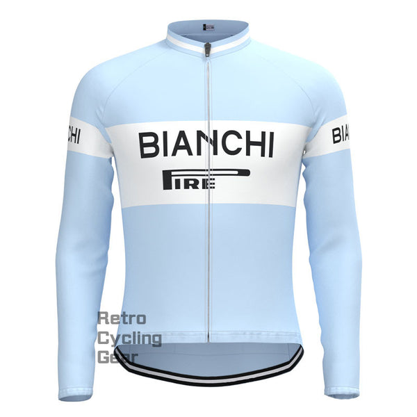 Bianchi Baby blue Retro Long Sleeves Jersey