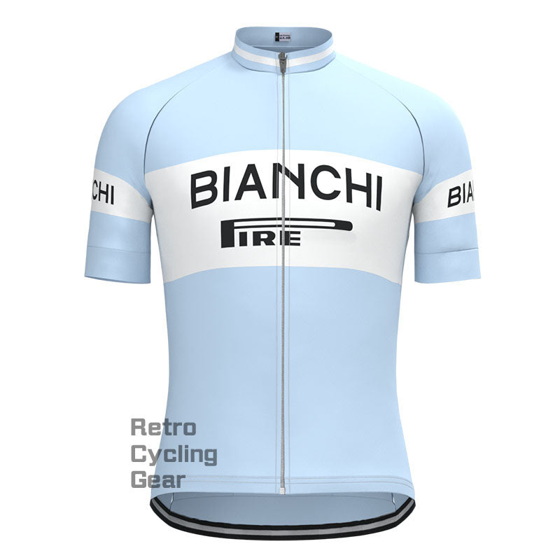 Bianchi Baby blue Retro Short Sleeve Cycling Kit