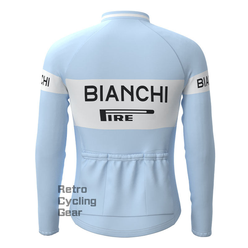 Bianchi Baby blue Retro Long Sleeves Jersey