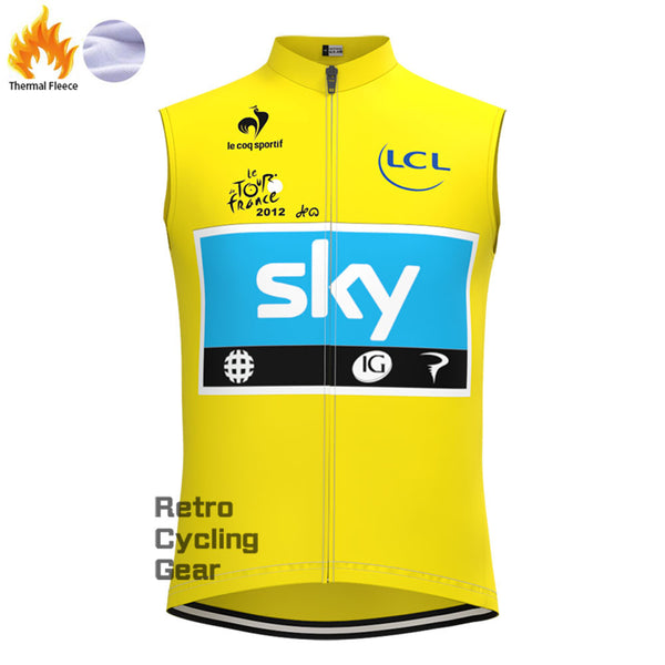 2012 yellow sky Fleece Retro Cycling Vest