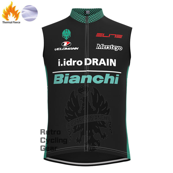 black  Bianchi Fleece Cycling Vest