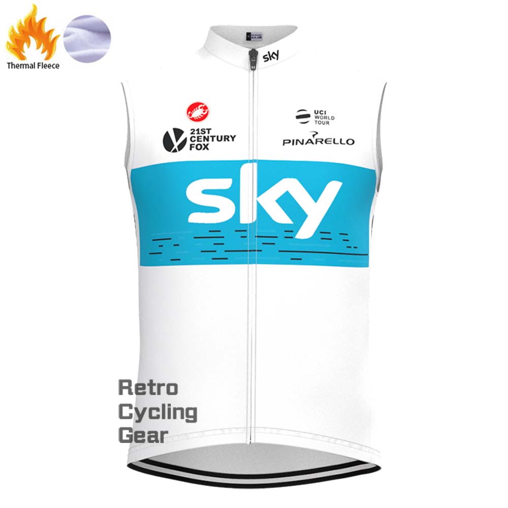 2018 white sky Fleece Retro Cycling Vest