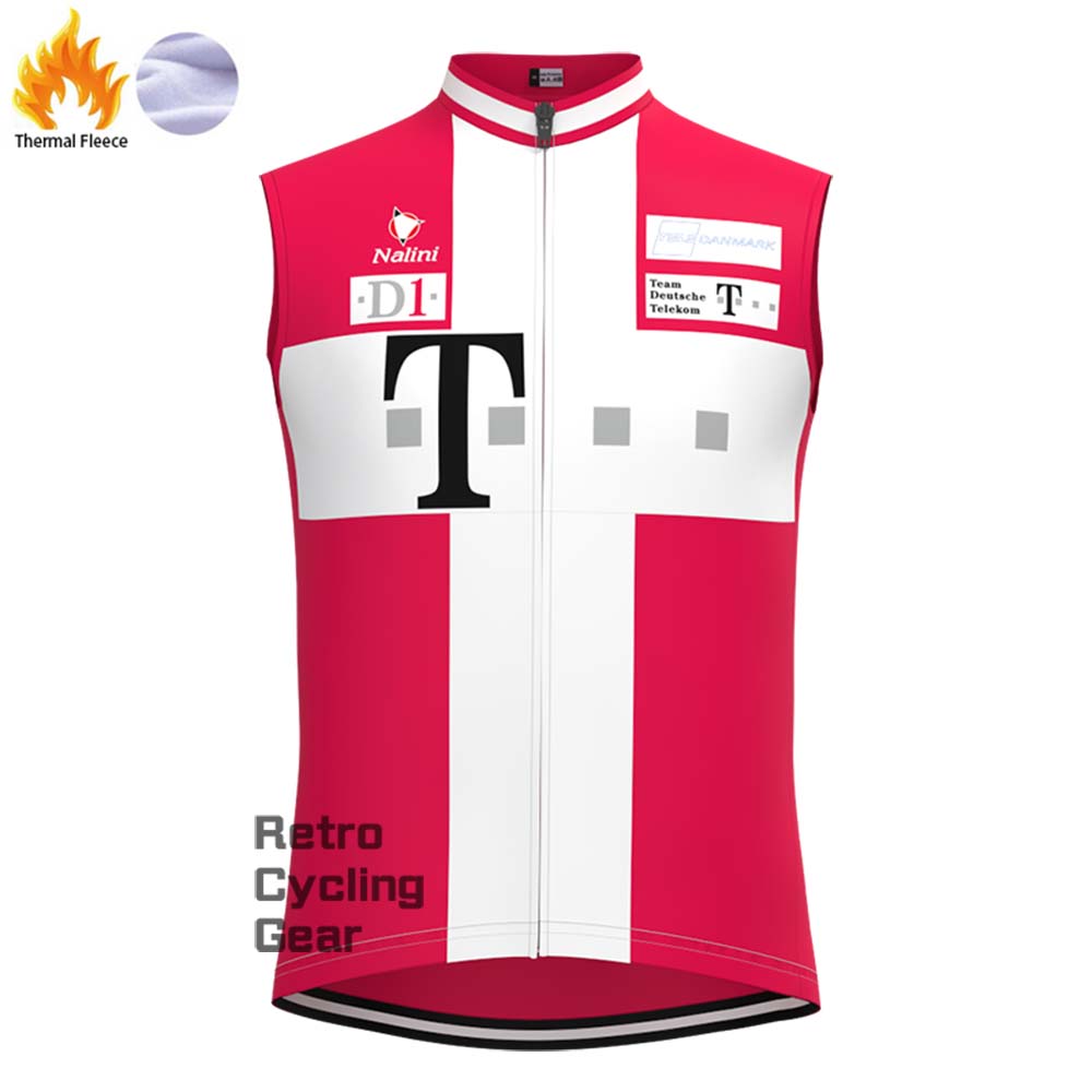 T Red Fleece Retro Cycling Vest