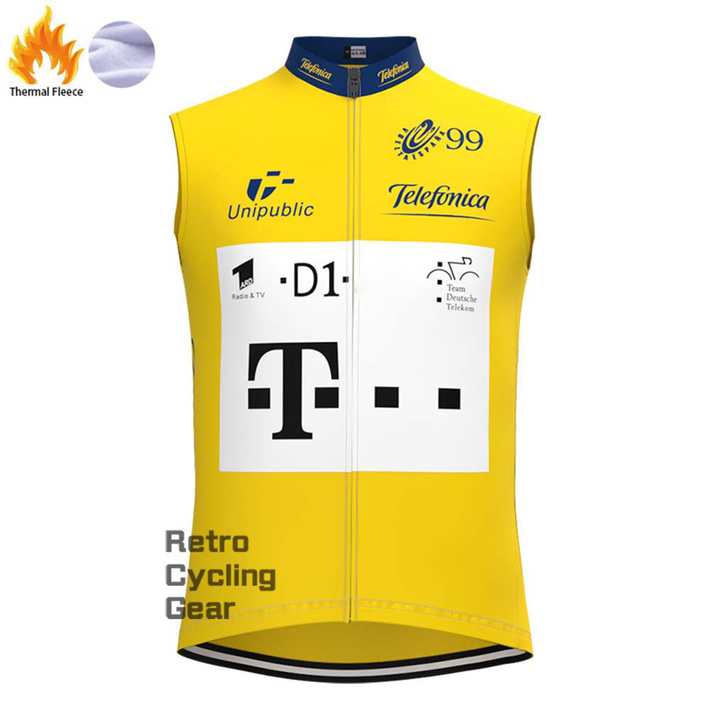 T yellow Fleece Retro Cycling Vest