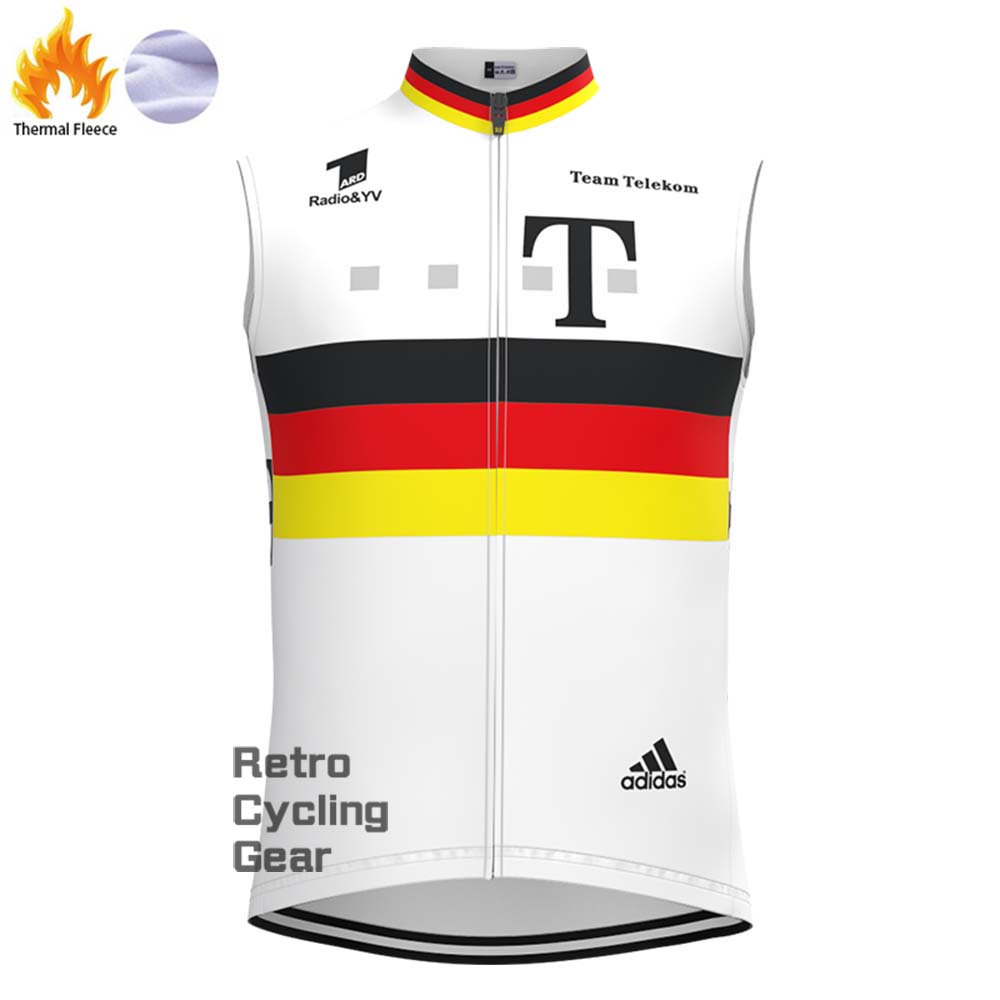 T white Fleece Retro Long Cycling Kits