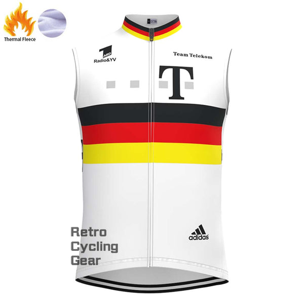 T white Fleece Retro Cycling Vest