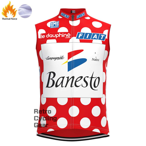 Red Banesto Fleece Retro Cycling Vest