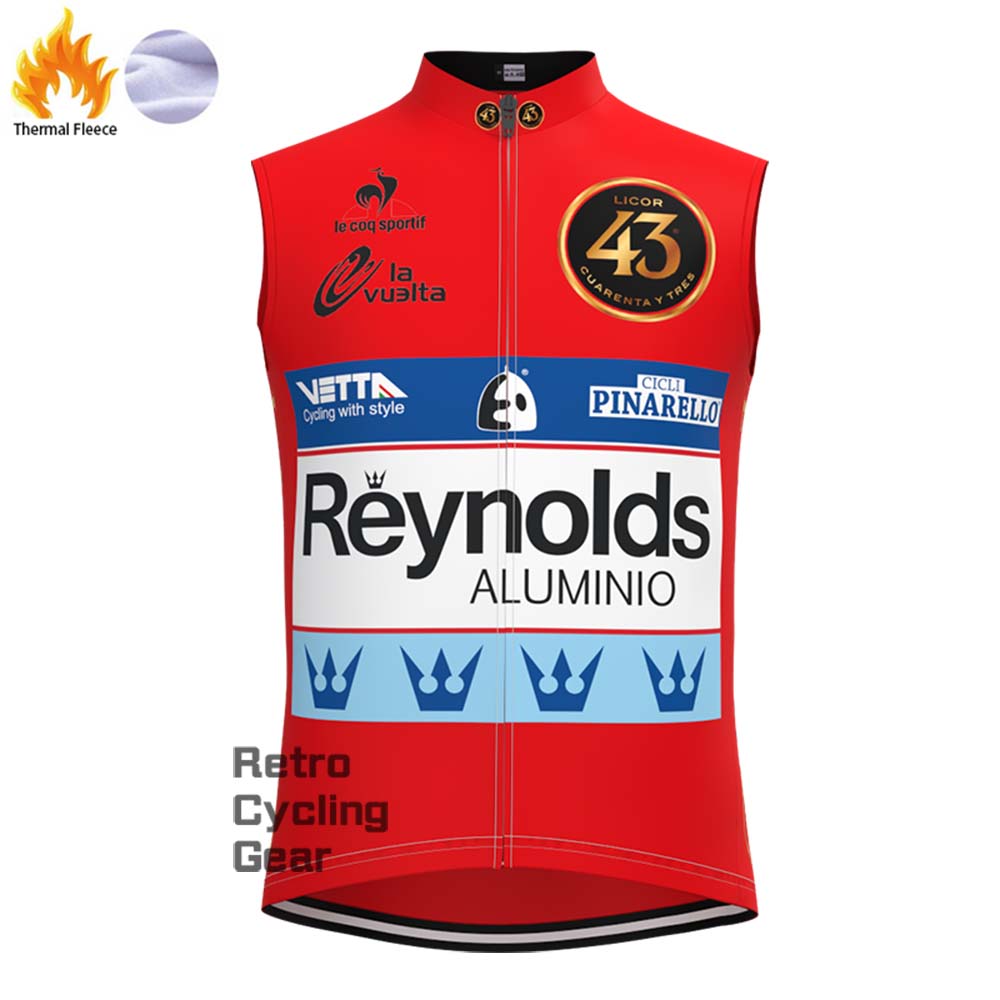 43 red Reynolds Fleece Retro Long Cycling Kits