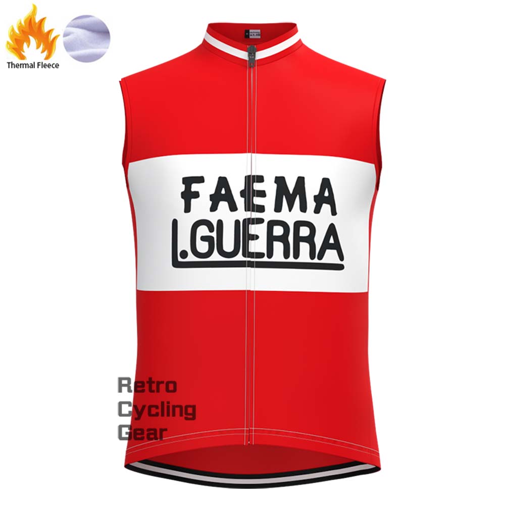 Red FAEMA Fleece Retro Long Cycling Kits