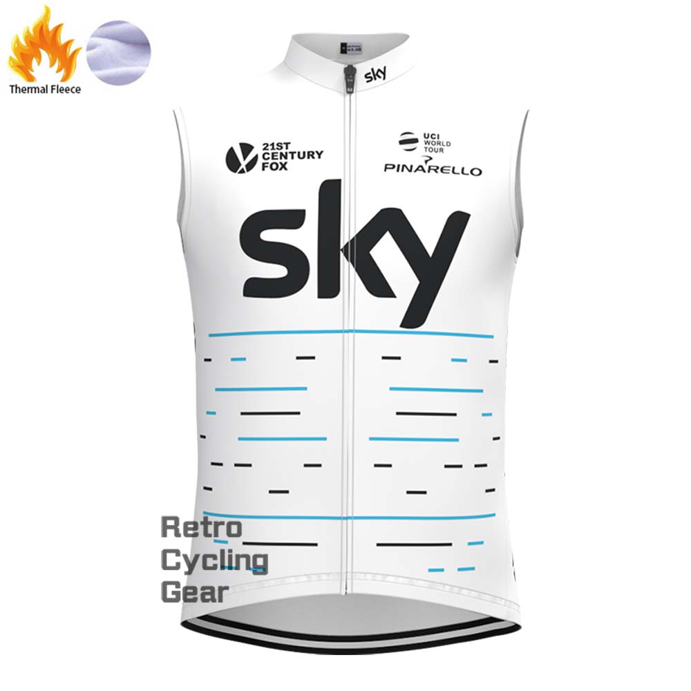 2017 white sky Fleece Retro Cycling Vest