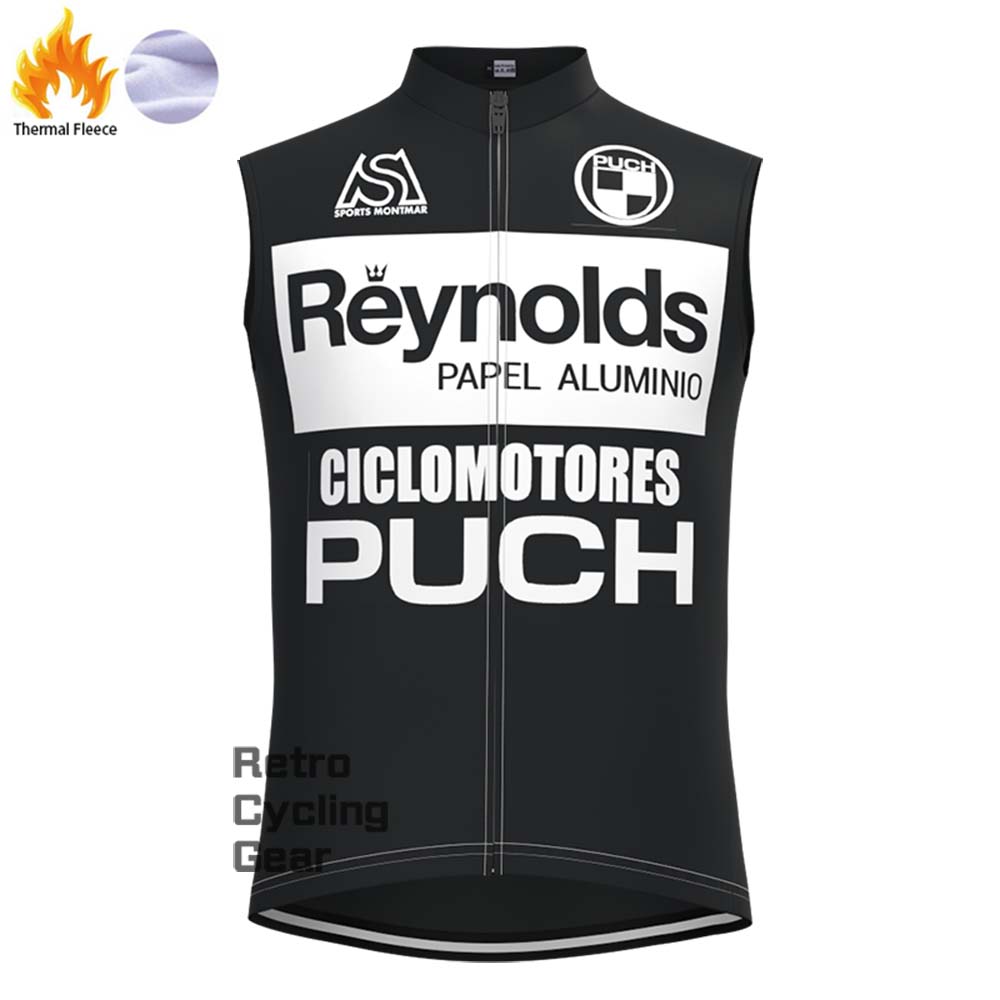 Black Reynolds Fleece Retro Cycling Vest