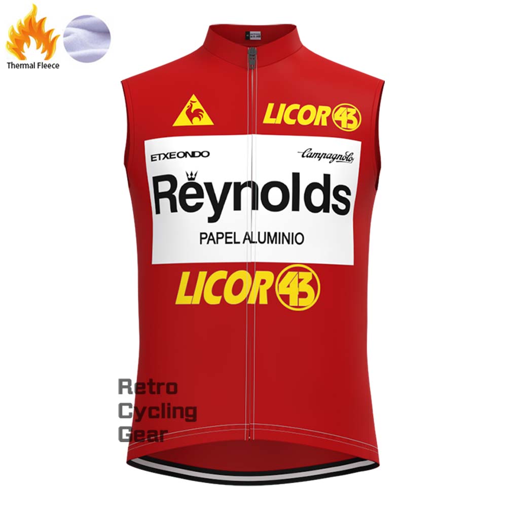 Red Reynolds Fleece Retro Long Cycling Kits