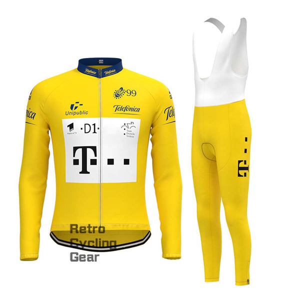 T yellow Retro Long Sleeve Cycling Kits