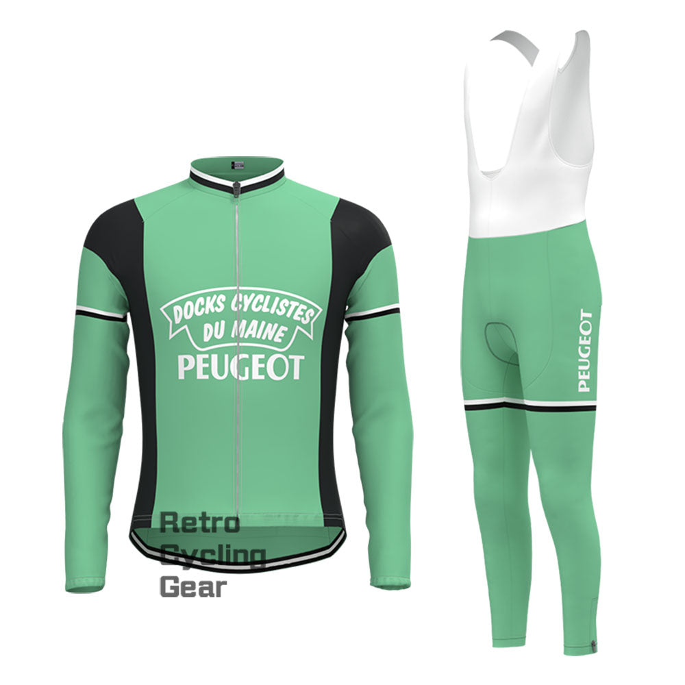 Green PEUGEOT Retro Short Sleeve Cycling Kits