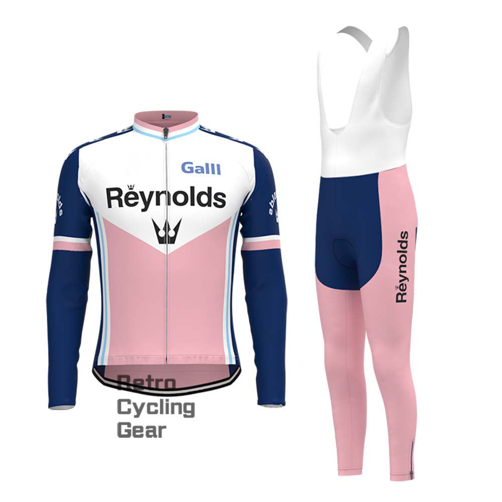 1990s Pink Reynolds Retro Long Sleeve Cycling Kits