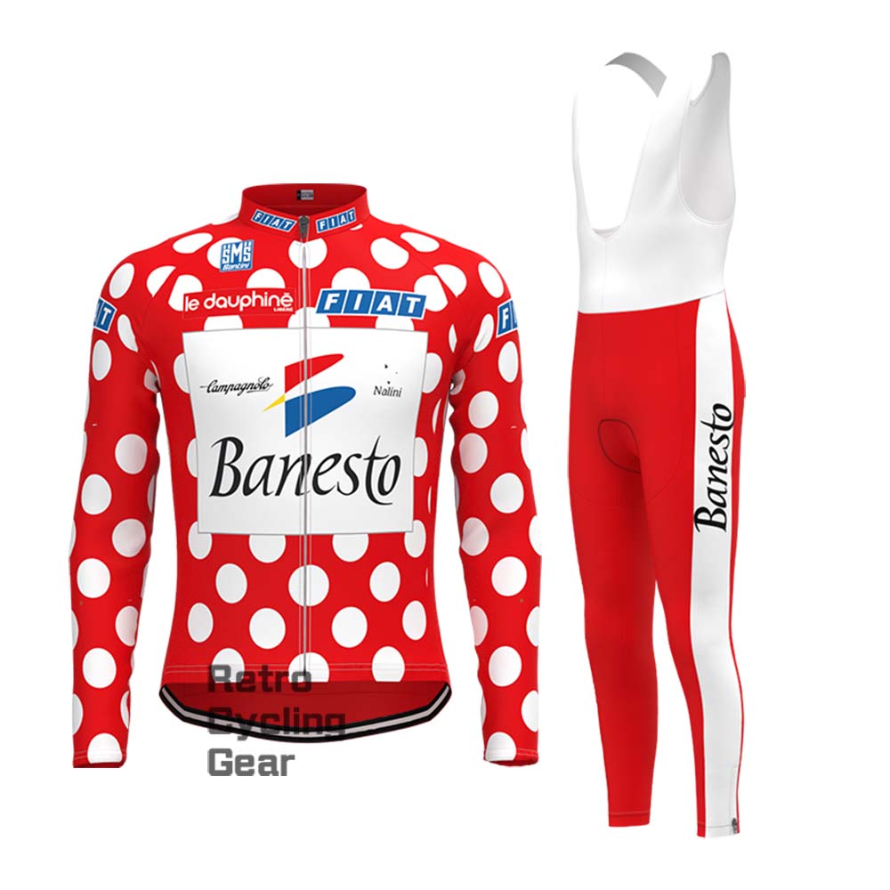 Red Banesto Retro Long Sleeve Cycling Kits