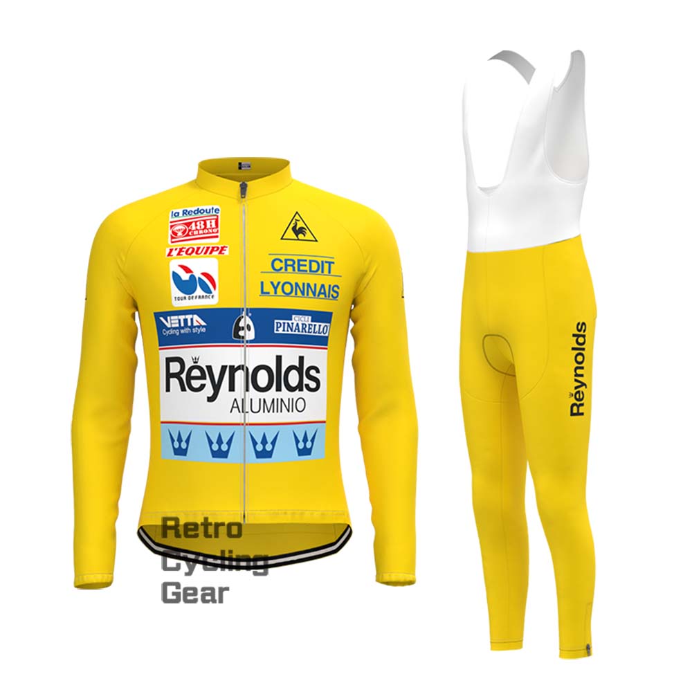 1990s yellow Reynolds Retro Long Sleeve Cycling Kits