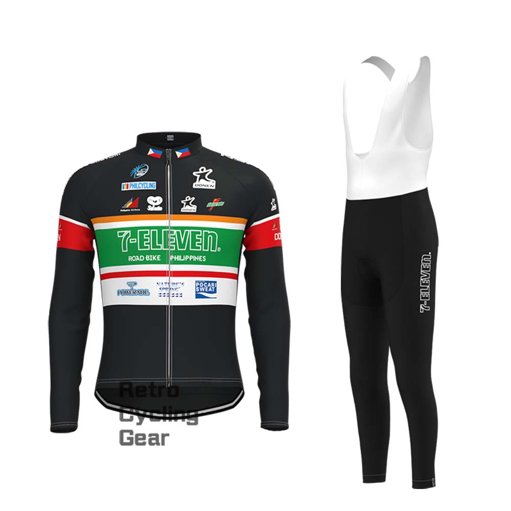 7-ELEVEN black Retro Short Sleeve Cycling Kits