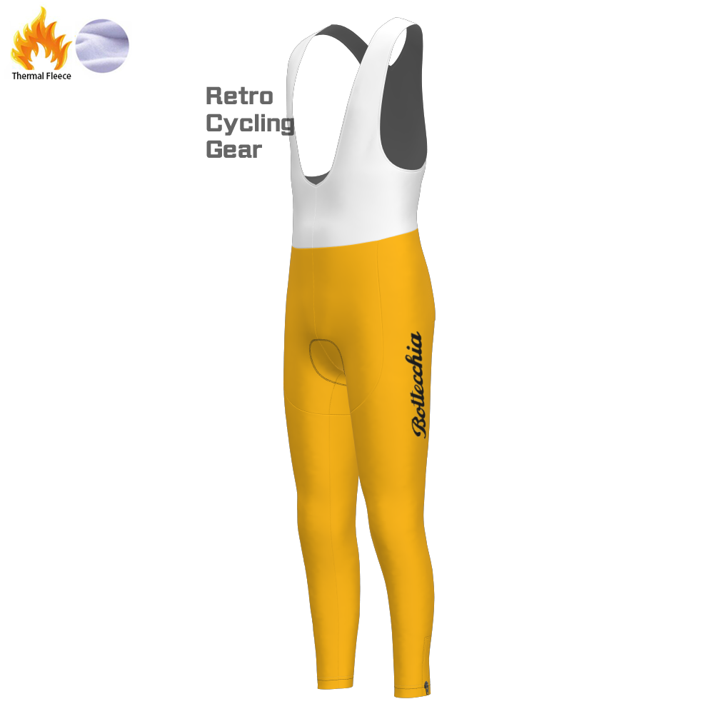 Yellow-ADR Fleece Retro Long Cycling Kits