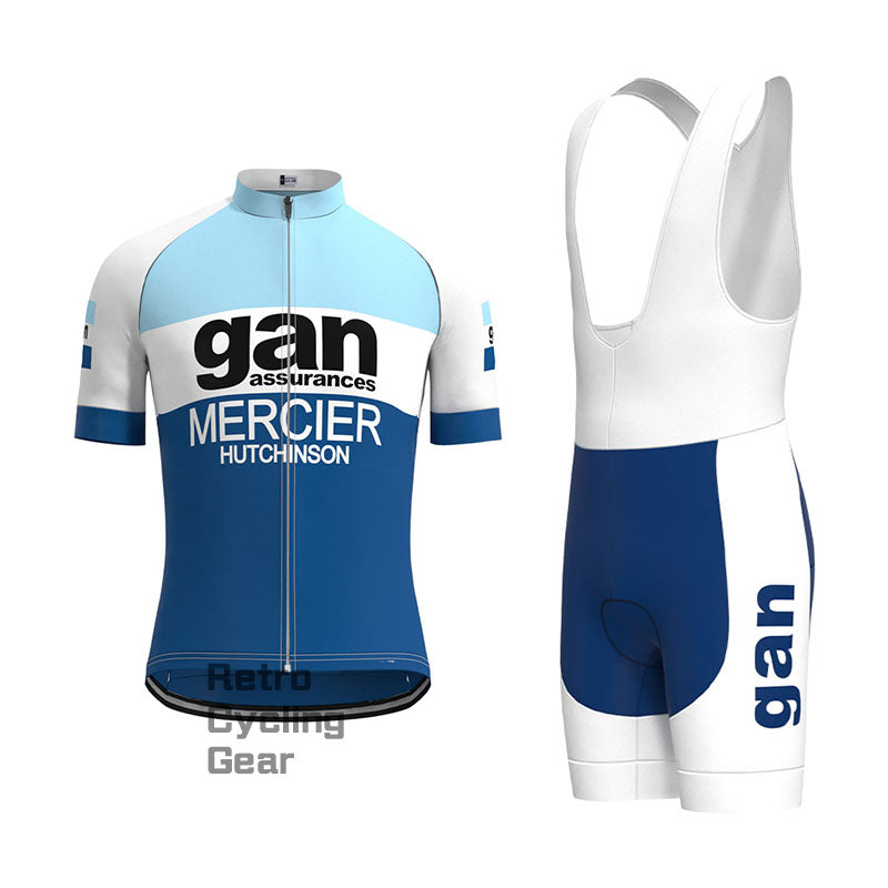 gan Blaues Retro-Langarm-Radsport-Set