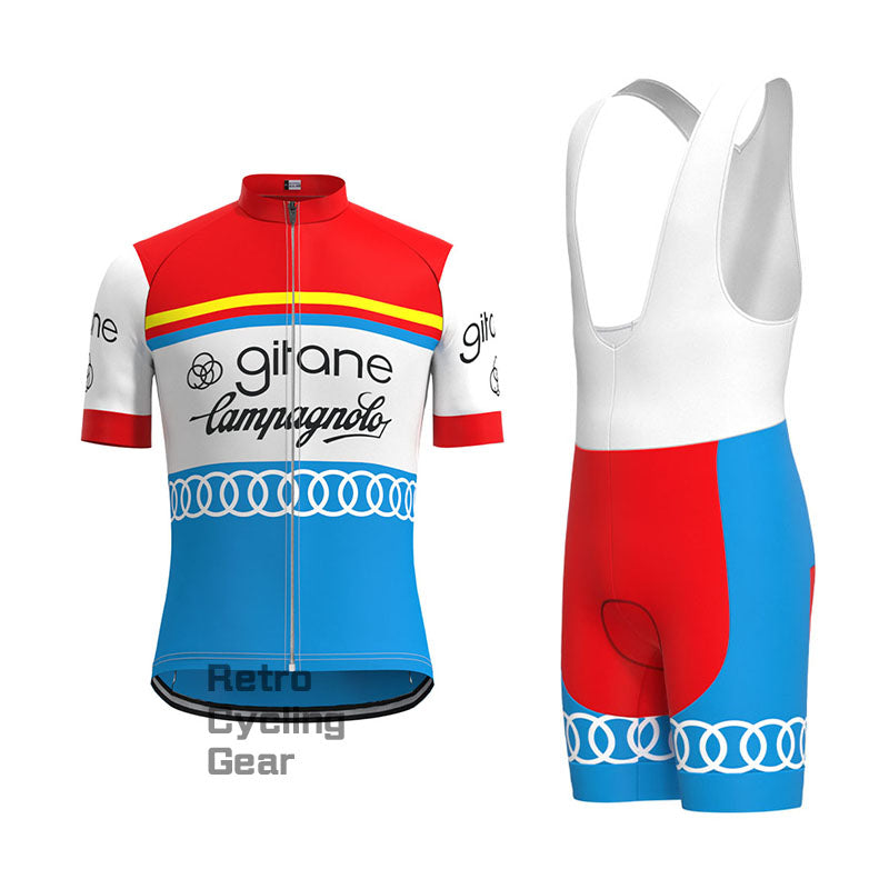 gitane Red Blue Retro Long Sleeve Cycling Kit