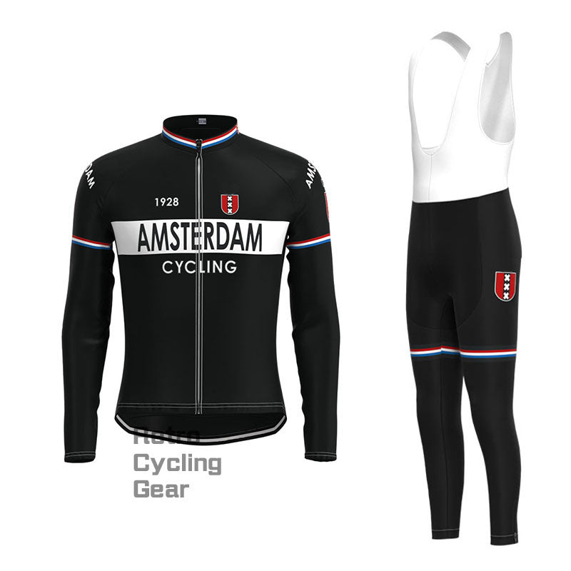 Amsterdam Black Retro Short Sleeve Cycling Kit