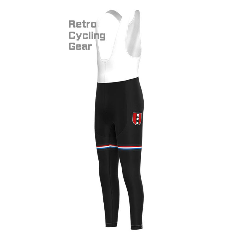 Amsterdam Schwarzes Retro-Kurzarm-Radsport-Set