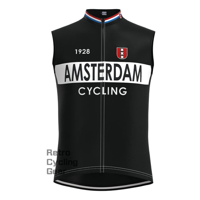 Amsterdam Schwarzes Retro-Kurzarm-Radsport-Set