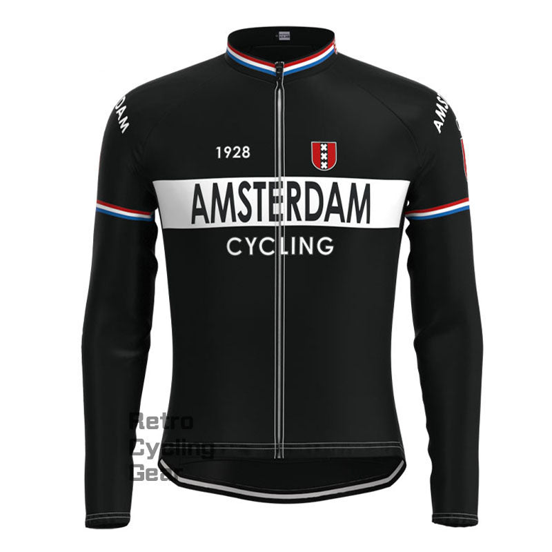 Amsterdam Black Retro Short Sleeve Cycling Kit