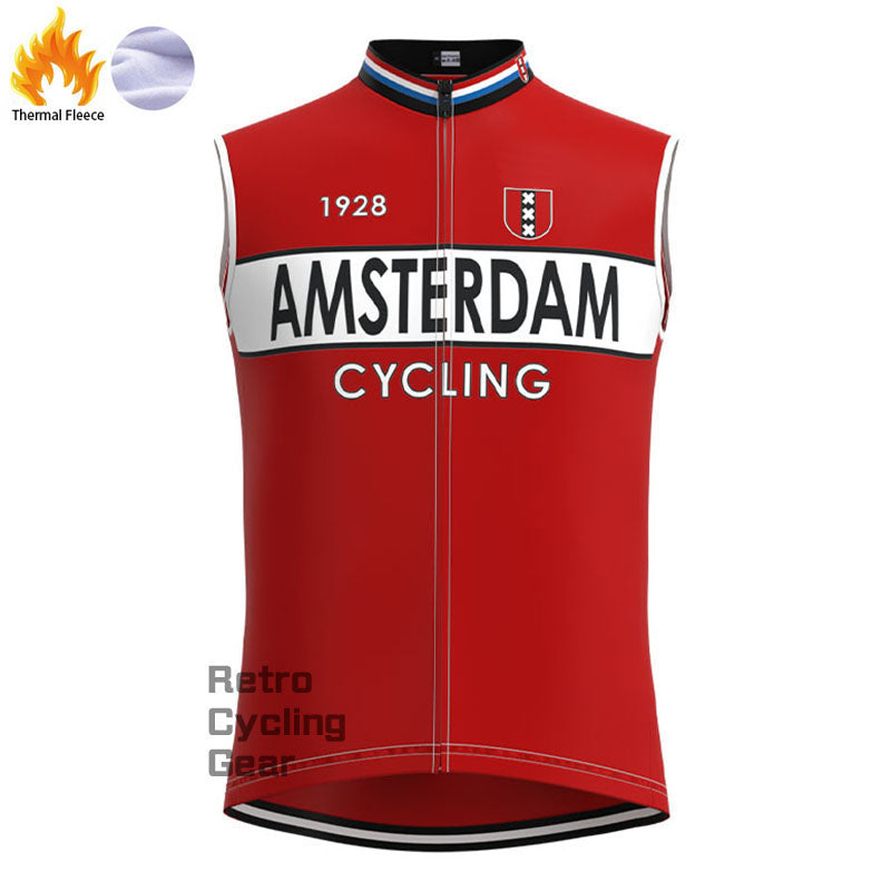 Amsterdam Red Fleece Retro Cycling Kits