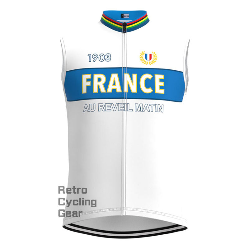 France Retro Kurzarm-Radsport-Set