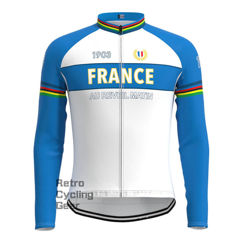 France Retro Kurzarm-Radsport-Set