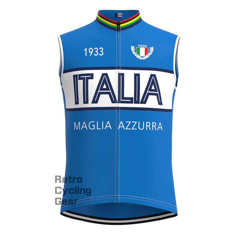 Maglia Azzurra Italia Retro Short Sleeve Cycling Kit