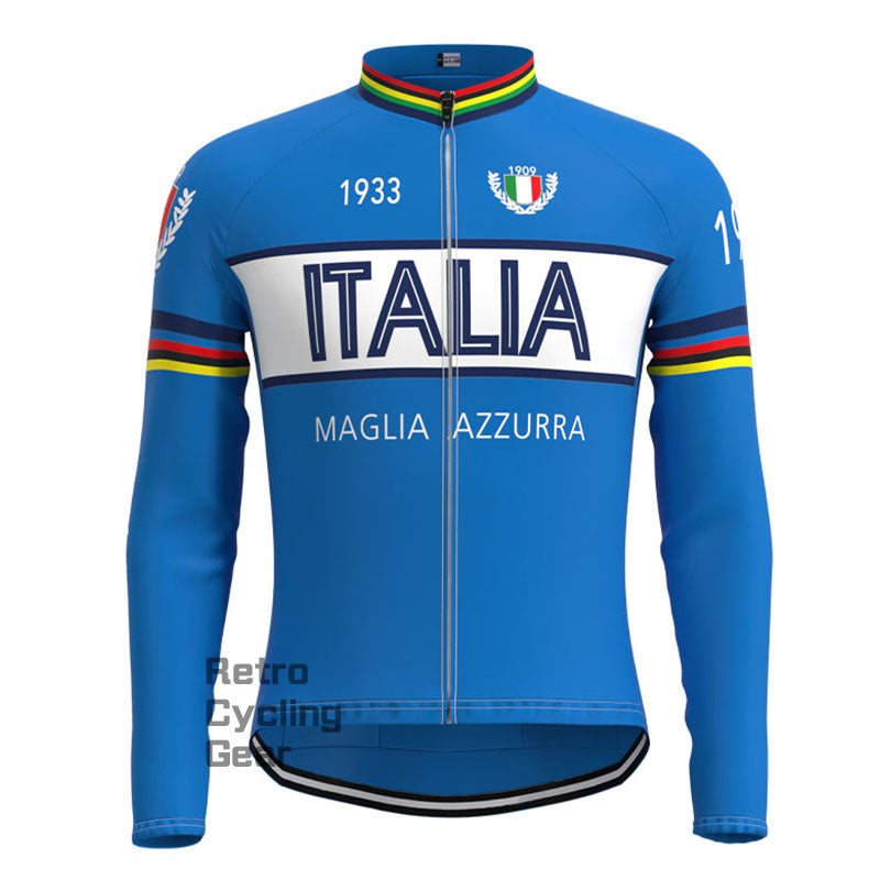 Maglia Azzurra Italia Retro Kurzarm-Radsport-Set