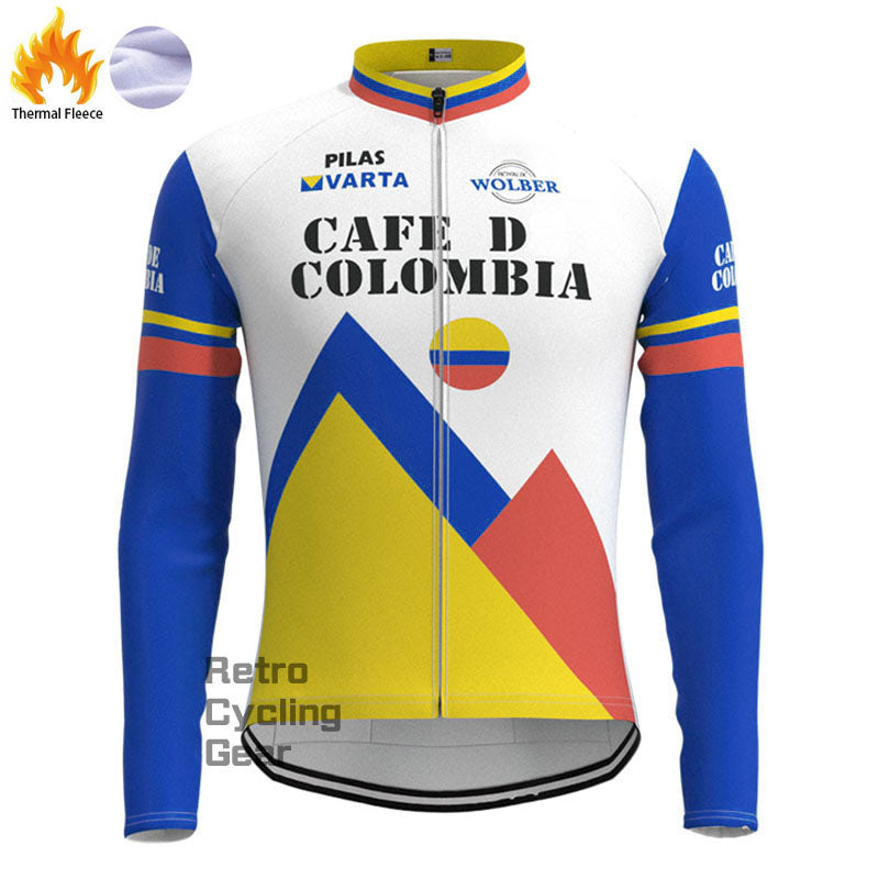 Cafe D Colombia Fleece Retro Long Sleeves Jerseys