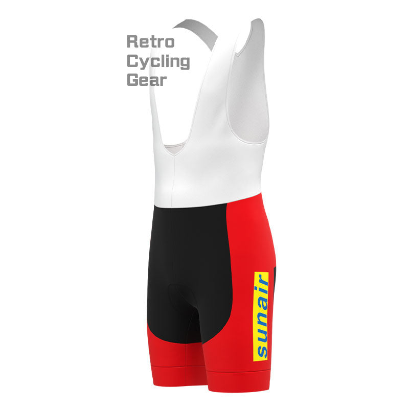 Sunair Rot-Gelbes Retro-Langarm-Radsport-Set