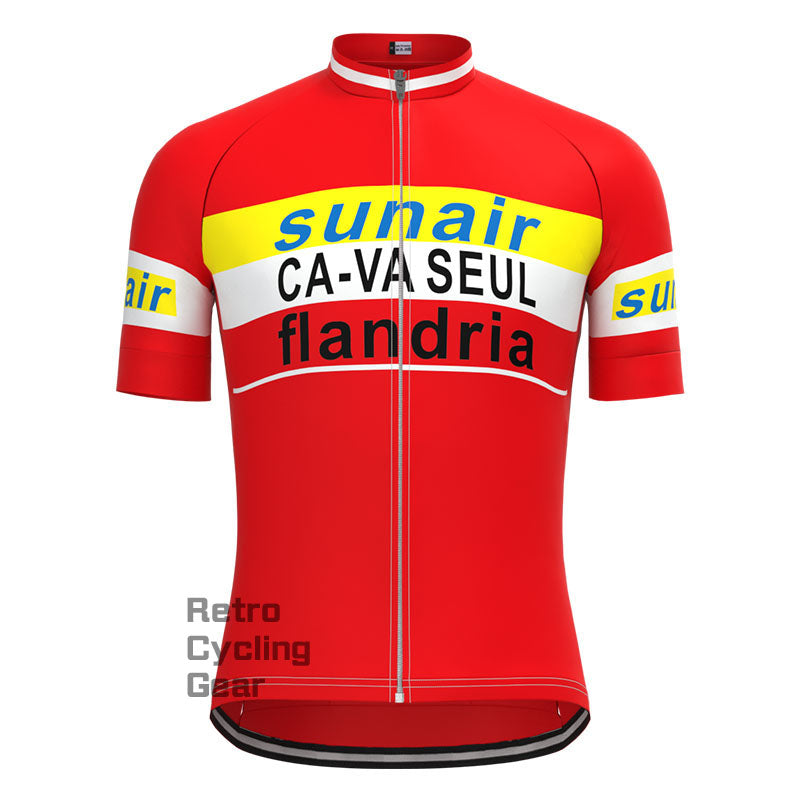 sunair Red-Yellow Retro Long Sleeve Cycling Kit