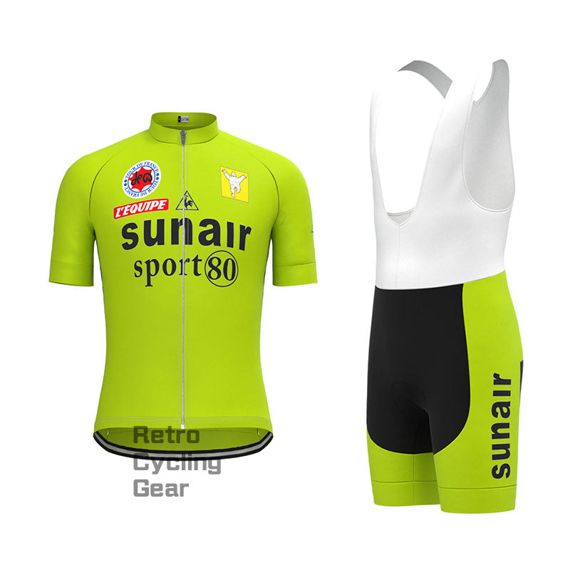 sunair Green Retro Long Sleeve Cycling Kit