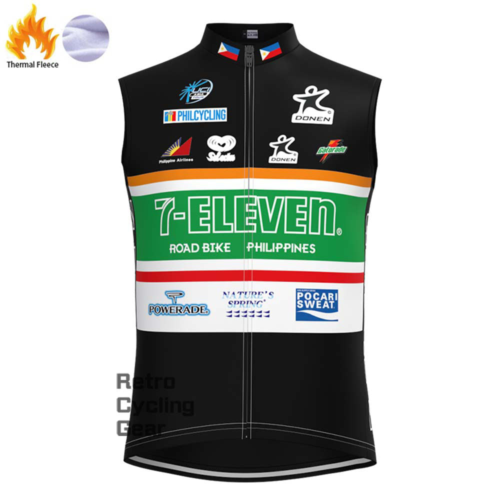 7-ELEVEN black Fleece Retro Cycling Vest