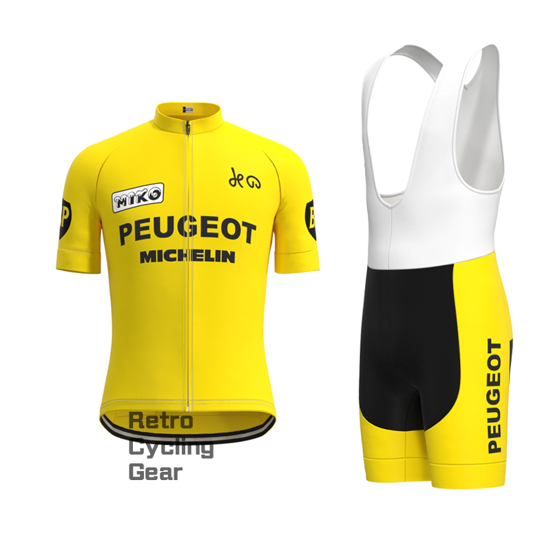 Peugeot Yellow 2 Retro Short Sleeve Cycling Kit