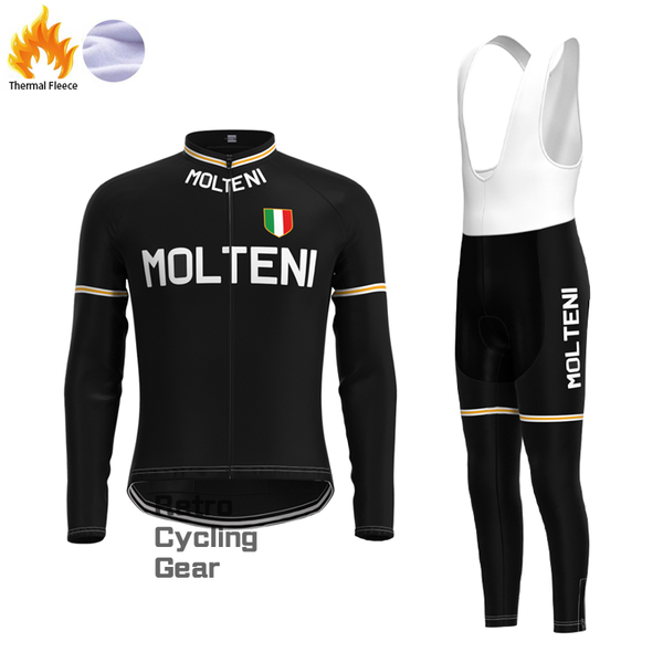 MOLTENI Retro-Radsport-Sets aus schwarzem Fleece