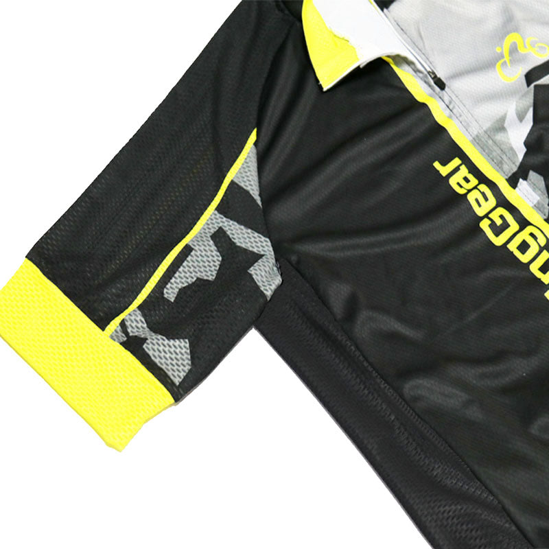 Triangular Color Block Short Sleeves Cycling Jersey