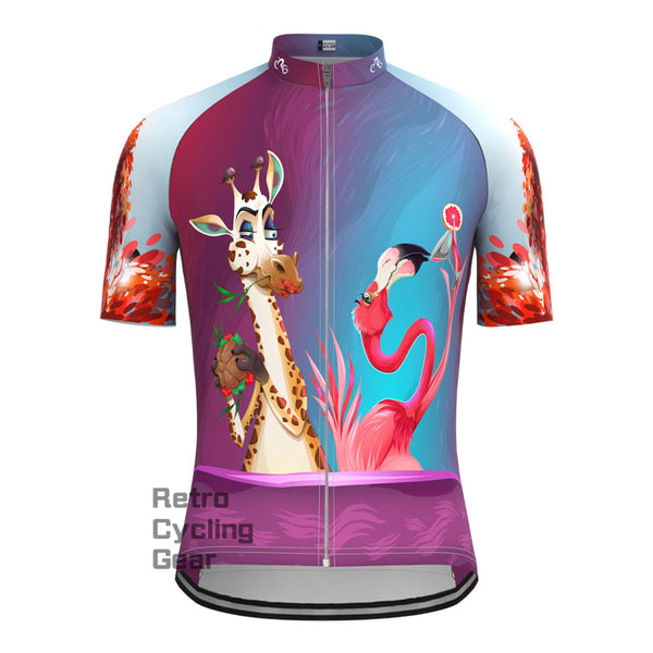 Giraffe & Flamingo Cycling Short Sleeves Cycling Jersey