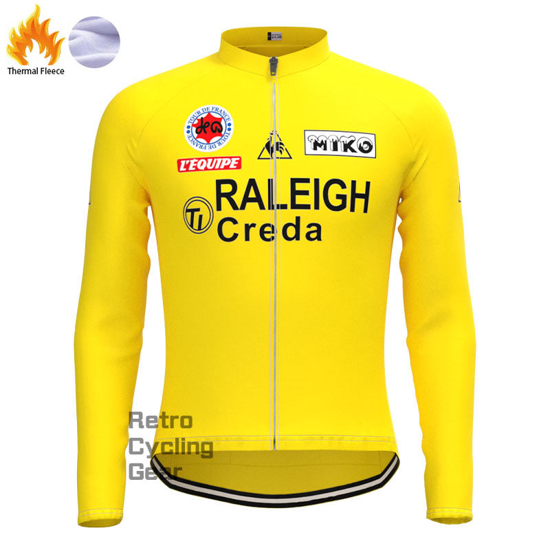 RALEIGH Gelbe Fleece-Retro-Langarmtrikots