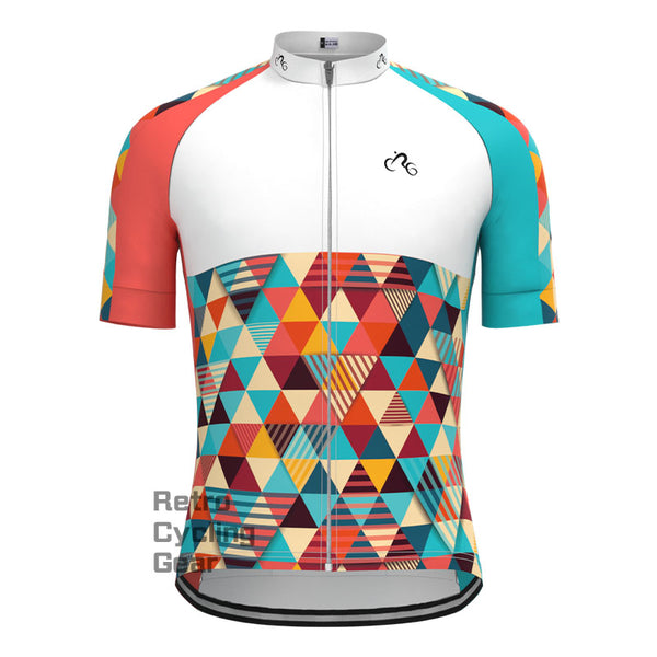 Color Triangle Short Sleeves Cycling Jersey