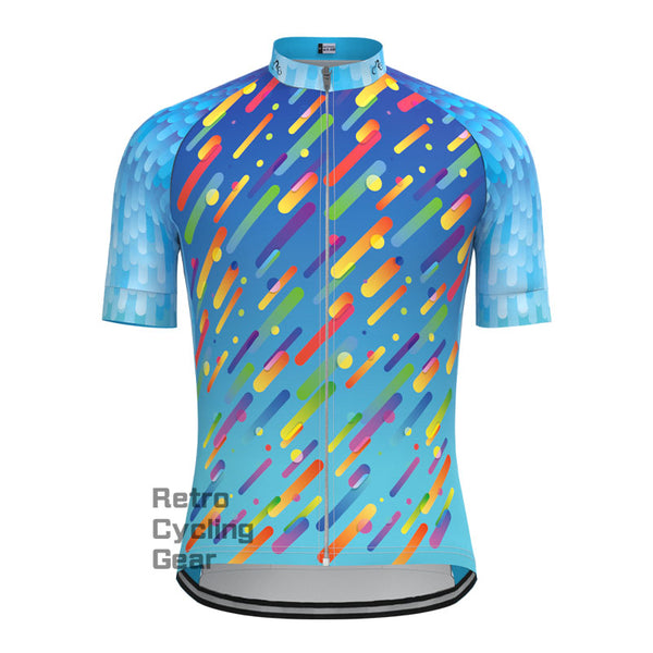 Colored Irregular Fluids Short Sleeves Cycling Jersey