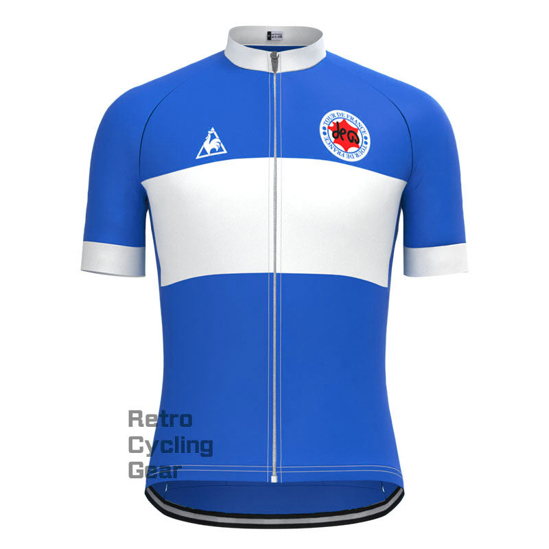 Tour de France Blue Retro Short Sleeve Cycling Kit