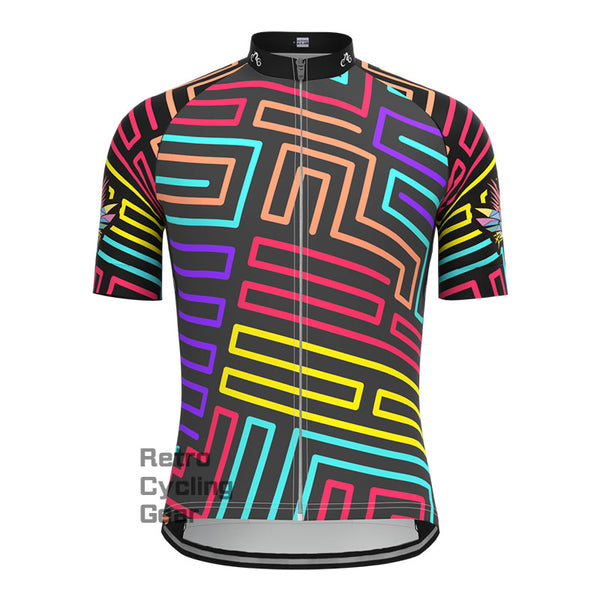 Memphis Print Underlay Short Sleeves Cycling Jersey