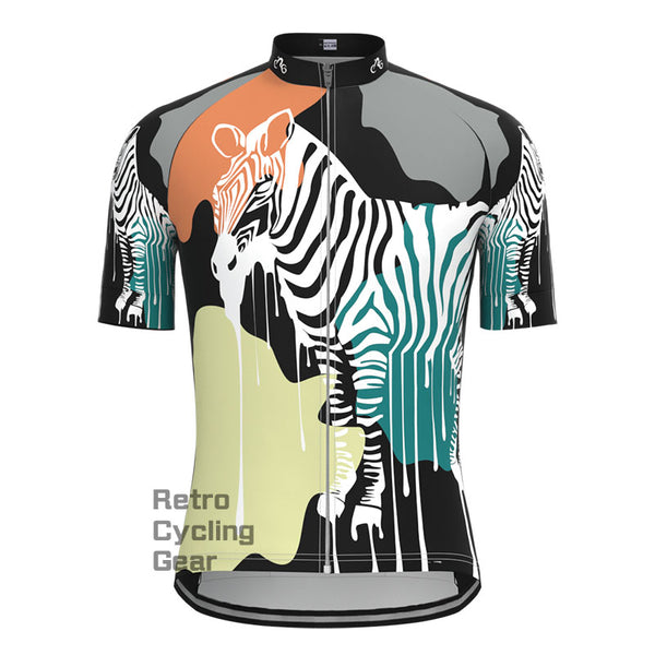 White Zebra Short Sleeves Cycling Jersey